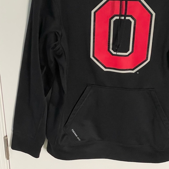 Nike Ohio State Black Therma Fit Logo Fleece Pullover Hoodie 47167 - Picture 5 of 14